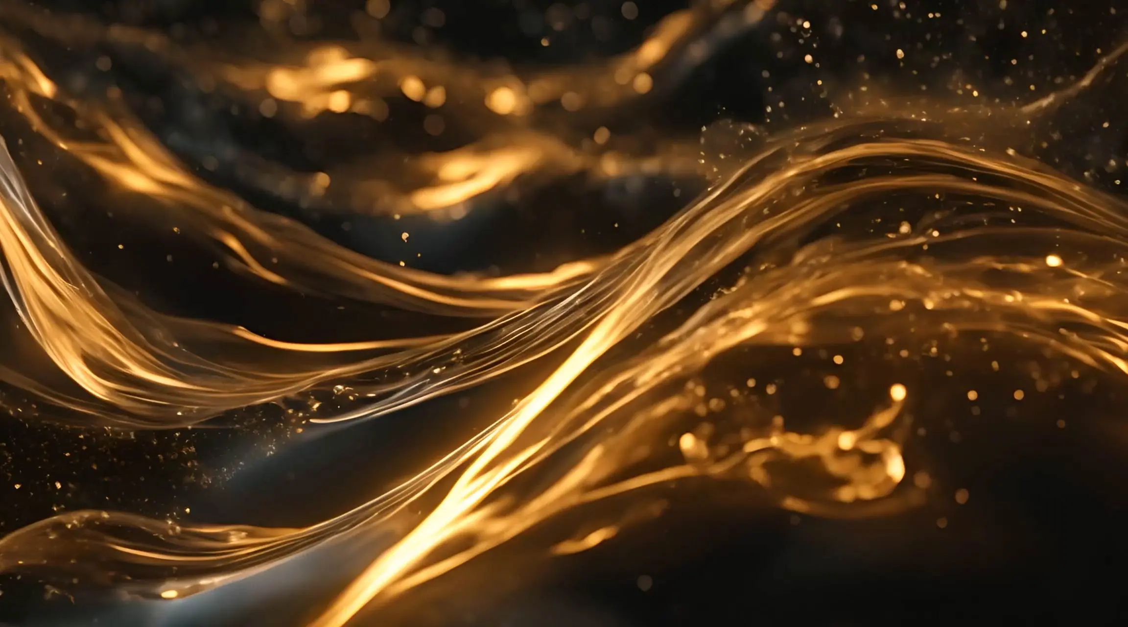 Sparkling Gold Particle Flow Abstract Video Backdrop